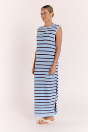 Jasper Knitted Dress - Blue Chocolate Stripe