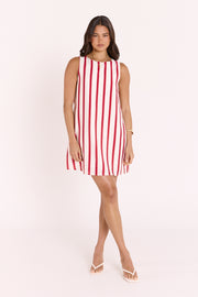 Nova Shift Dress - Red Stripe
