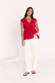 Daisy Top - Red