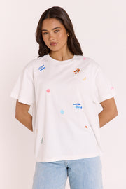Coastal Embroidered Tee - White