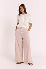 Tilly Pant - Mocha Pinstripe