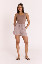 Lottie Short - Chocolate Gingham