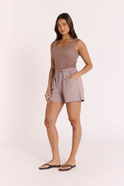Lottie Short - Chocolate Gingham