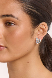 Olivia Heart Earrings - Silver