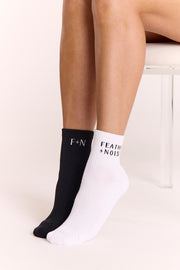 Ankle Sock Twin Pack - Black & White