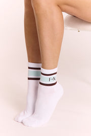 Core Multi Stripe Ankle Socks - Blue & White
