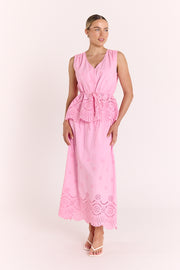 Hazel Broderie Skirt - Pink