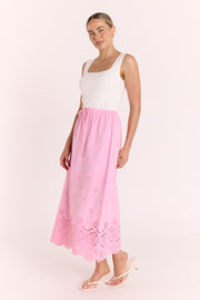 Hazel Broderie Skirt - Pink