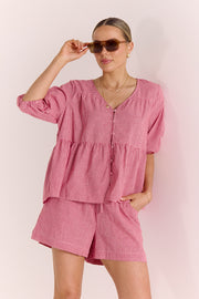 Lottie Short - Red Gingham