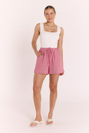 Lottie Short - Red Gingham