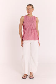 Lottie Top - Red Gingham