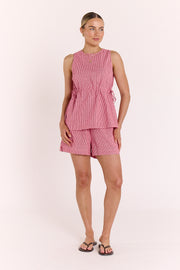 Lottie Top - Red Gingham