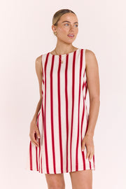 Nova Shift Dress - Red Stripe
