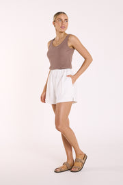 Arlo Denim Short - White