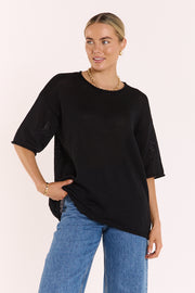 Indi Oversized Tee - Black