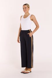 Noah Cropped Pant - Navy Camel Stripe