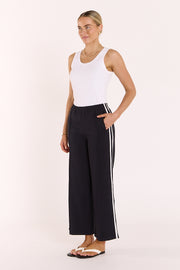 Noah Cropped Pant - Navy Stripe