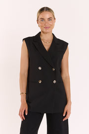 Hayley Sleeveless Blazer - Black