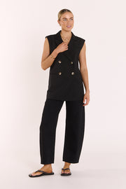 Hayley Sleeveless Blazer - Black