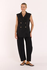 Hayley Sleeveless Blazer - Black