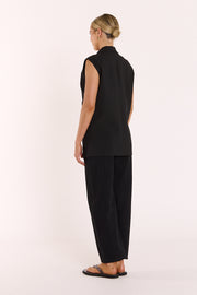 Hayley Sleeveless Blazer - Black