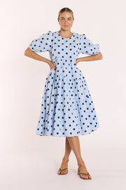 Elle Dress - Navy Spot