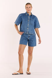 Grace Denim Short - Dark Blue