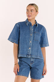 Grace Denim Shirt - Dark Blue