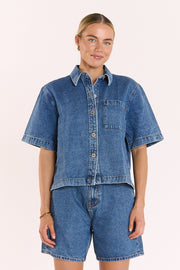 Grace Denim Shirt - Dark Blue