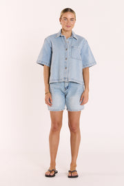 Grace Denim Short - Capri Blue