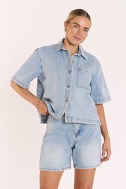 Grace Denim Shirt - Capri Blue