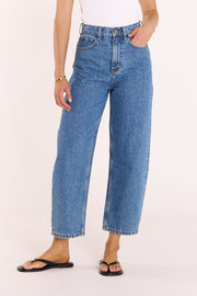 PRE-ORDER Lola Cropped Barrel Jean - Deep Blue