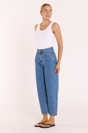 PRE-ORDER Lola Cropped Barrel Jean - Deep Blue
