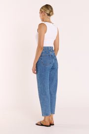 PRE-ORDER Lola Cropped Barrel Jean - Deep Blue