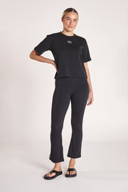 Cassidy Cropped Flare - Black Stripe
