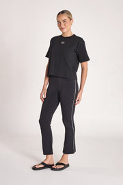 Cassidy Cropped Flare - Black Stripe
