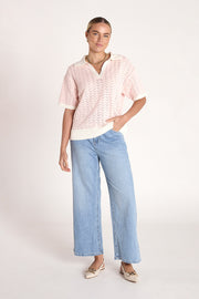 Emma Crochet Top - Pink