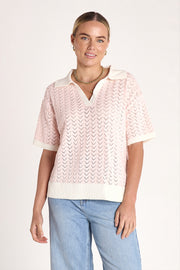 Emma Crochet Top - Pink