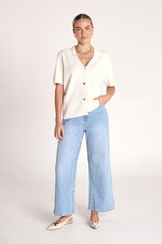 Goldie Knitted Shirt - Cream