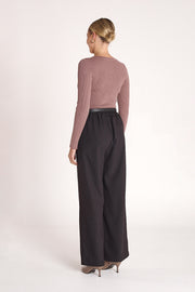 Claire Long Sleeve Top - Cocoa