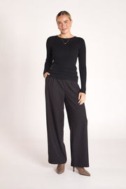 Claire Long Sleeve Top - Black