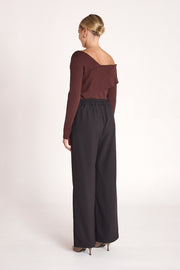 Molly Off Shoulder Top - Chocolate