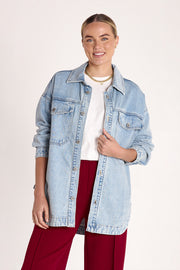 Juno Denim Shacket - Blue