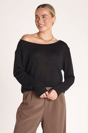 Indi Long Sleeve Top - Black