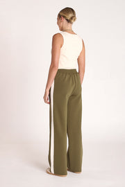 Noah Wide Pant - Khaki Cream Stripe