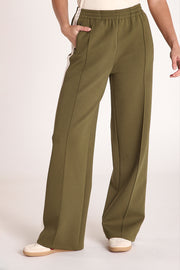 Noah Wide Pant - Khaki Cream Stripe