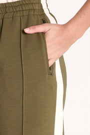 Noah Wide Pant - Khaki Cream Stripe