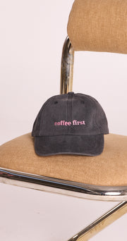 Gigi Washed Denim Cap - Coffee First Black