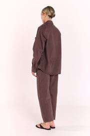 PRE-ORDER Lola Denim Jacket - Chocolate
