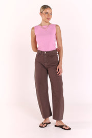 Lilly Boat Neck Tank - Pink